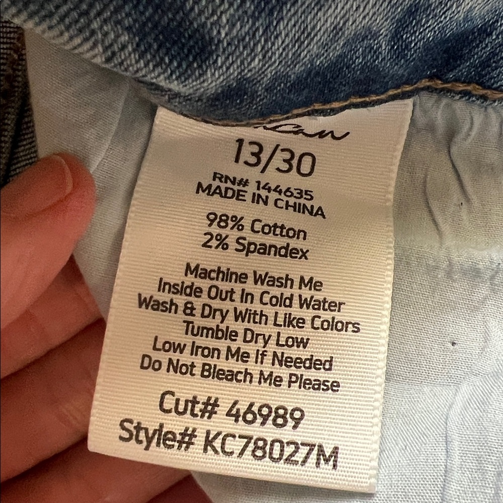 NEW Kancan Mid Rise Medium Blue Cuff Flare Denim Jean Sz 13 - Picture 4 of 8